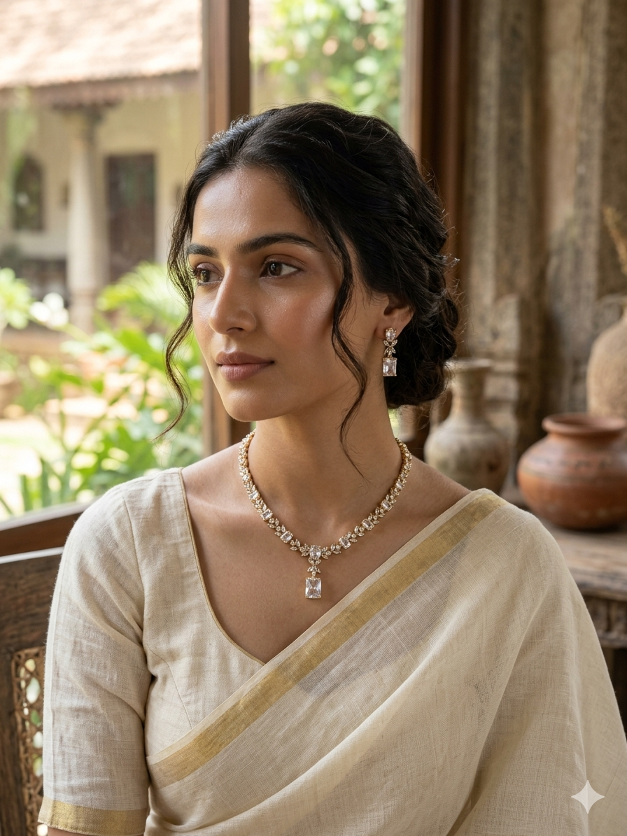 Elegant Zircon Necklace Set