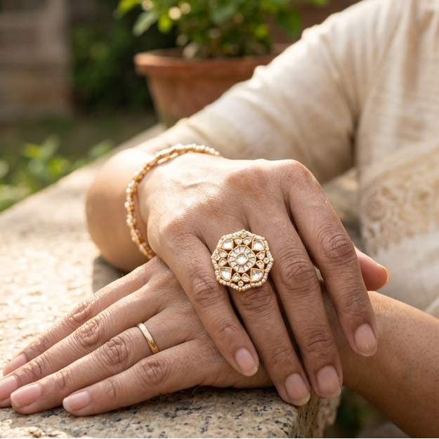 Statement Kundan Jadau Ring