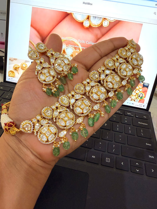 Ganga Moissanite Polki set