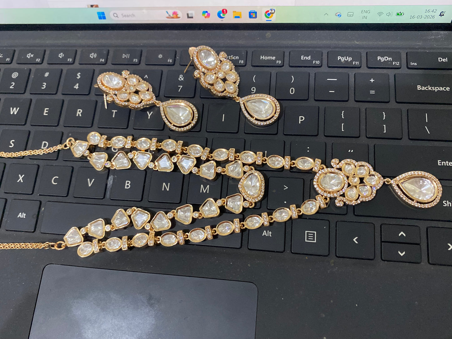 Statement Moissanite Layered Necklace Set