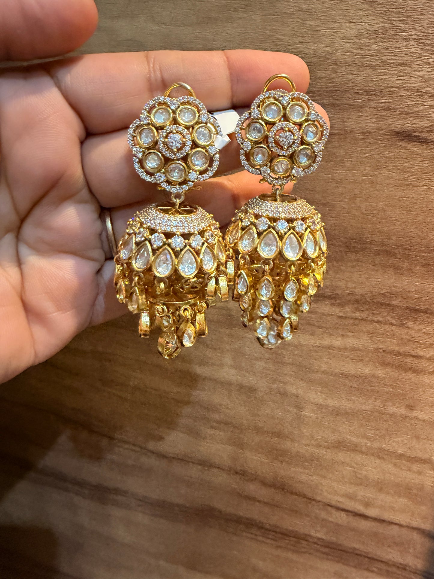 Signature Moissanite Polki Jhumka