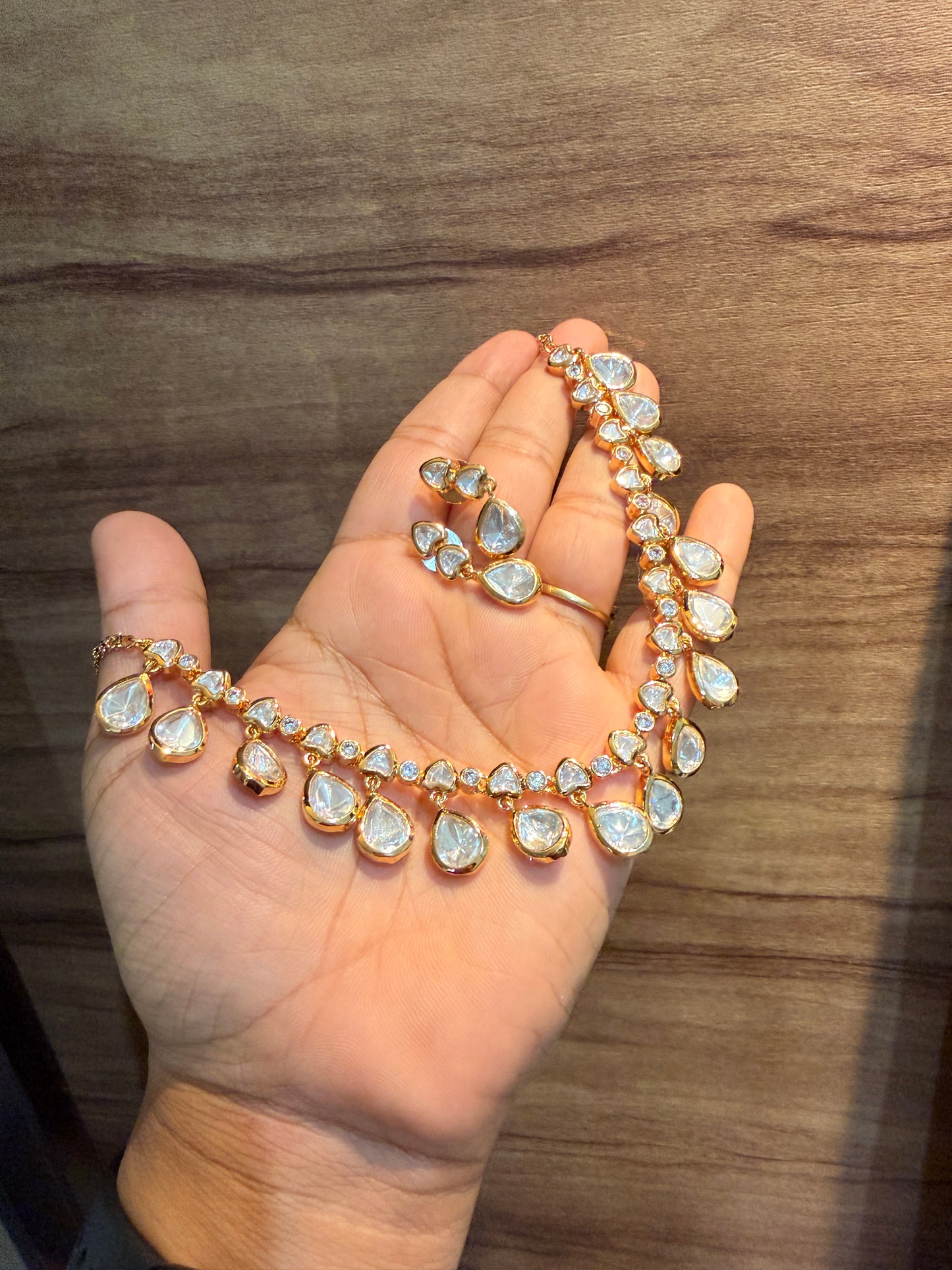 Signature Moissanite Polki Necklace Set