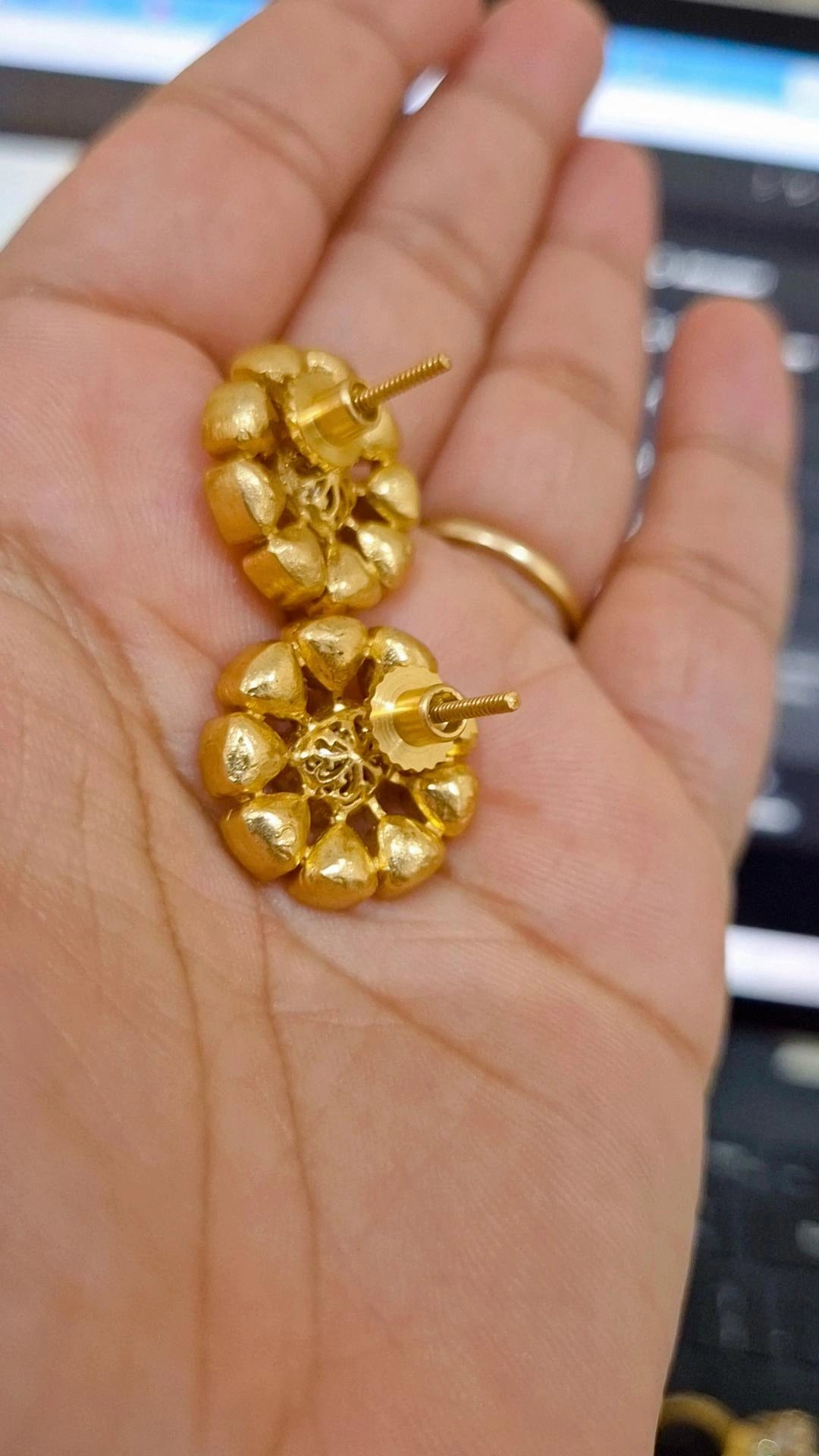 Signature Moissanite Polki Stud Earrings