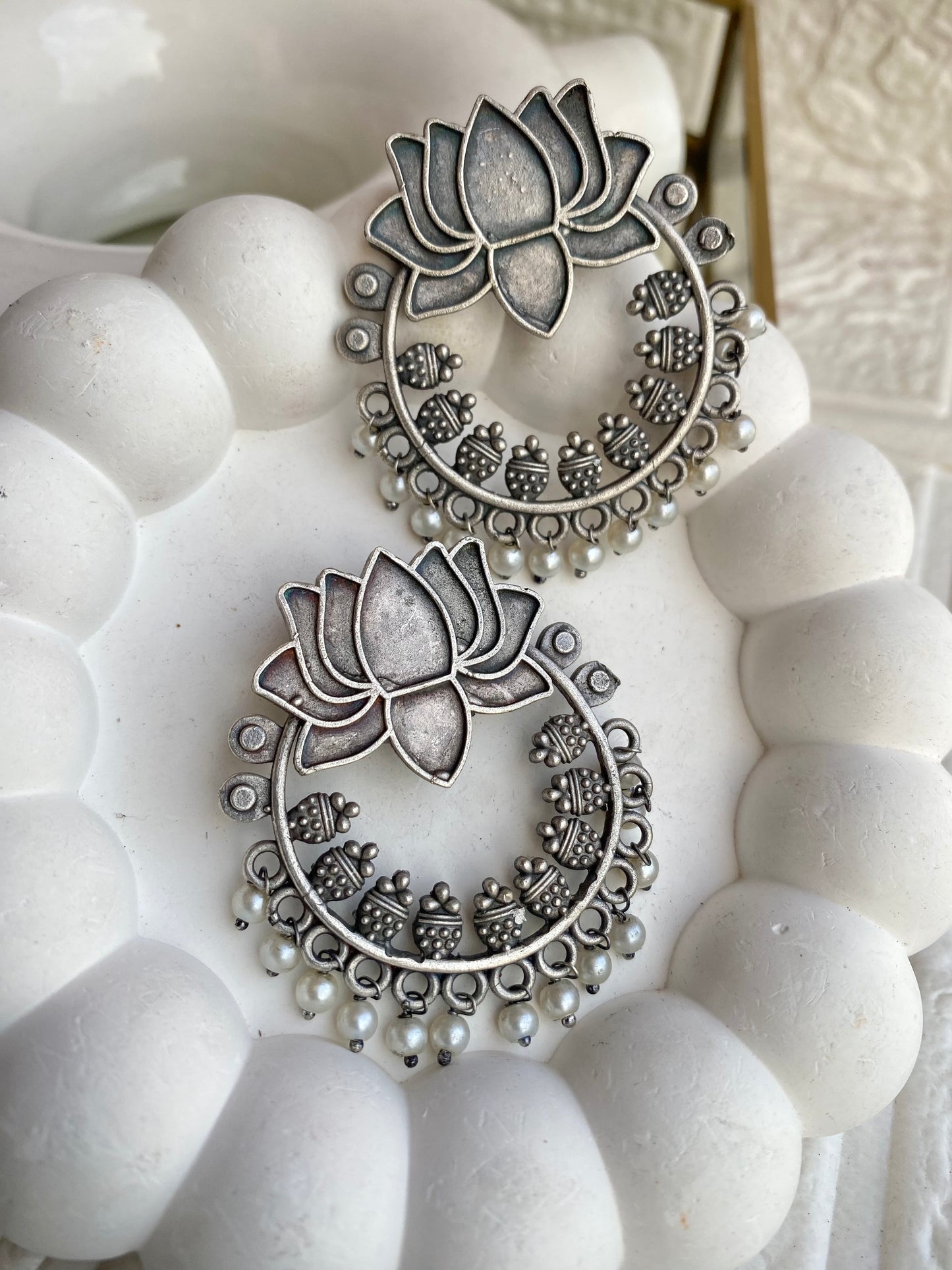 Lotus Silver Earrings