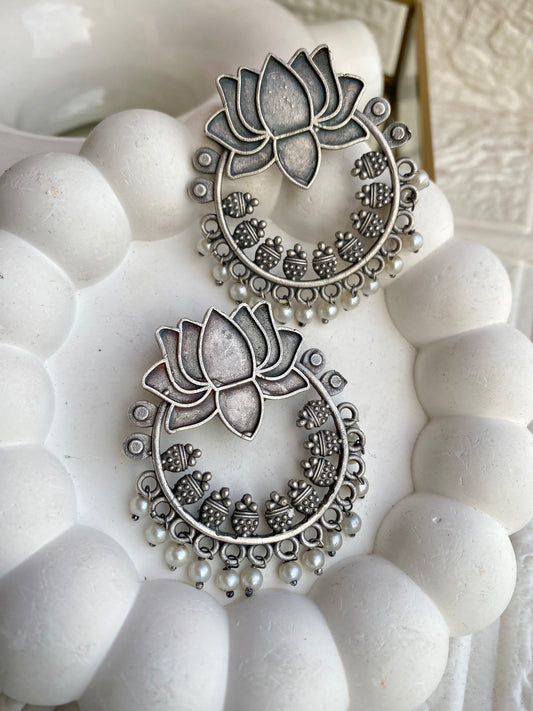 Lotus Silver Earrings