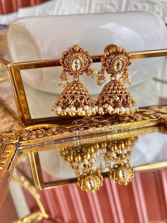 Kundan Polki Statement Jhumka