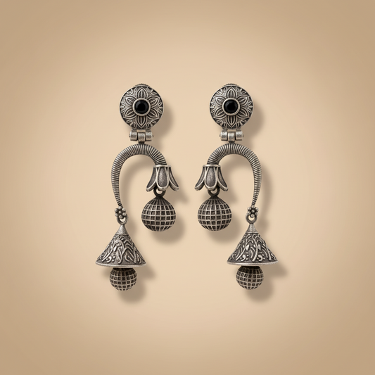 "Panghat" Silverloookalike Jhumka