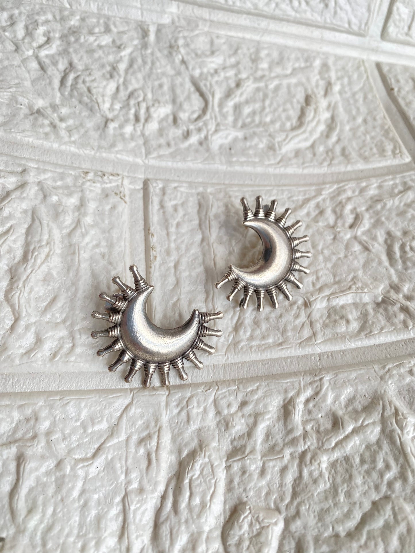 Silver Chand Stud Earrings