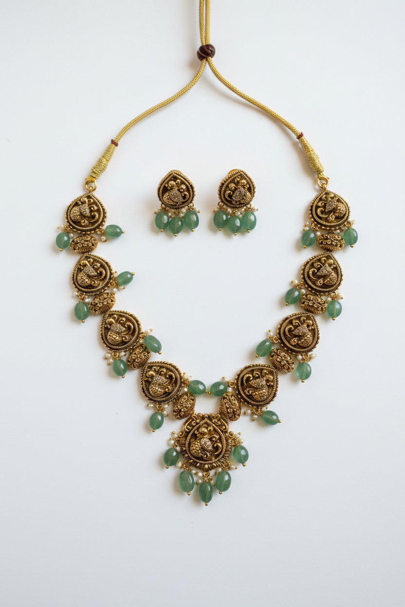 Mint Gold Plated Antique Necklace Set