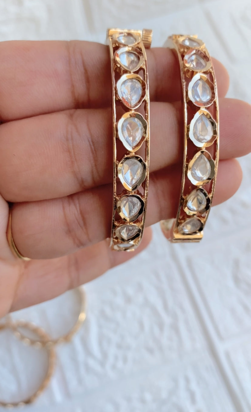 Signature Moissanite Screw Openable Bangle - Pair of 2