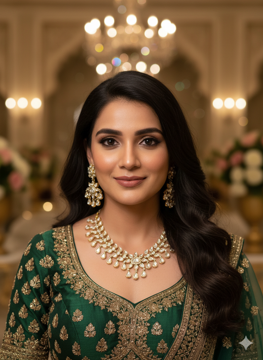 Signature Moissanite Polki Necklace Set