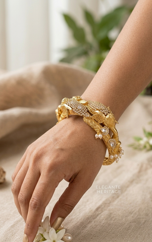 The Luxe Gold Plated Screw openable Bracelet