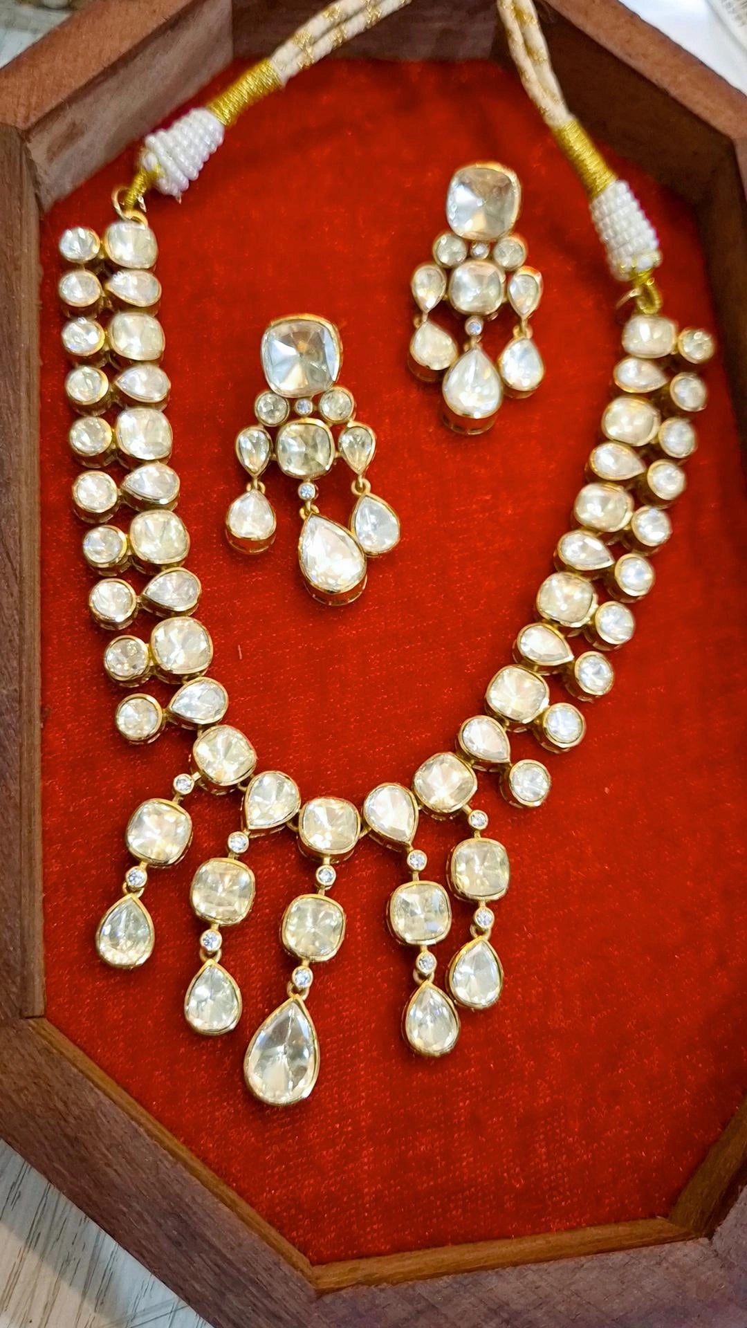 Nakhra Statement Moissanite Polki Necklace Set