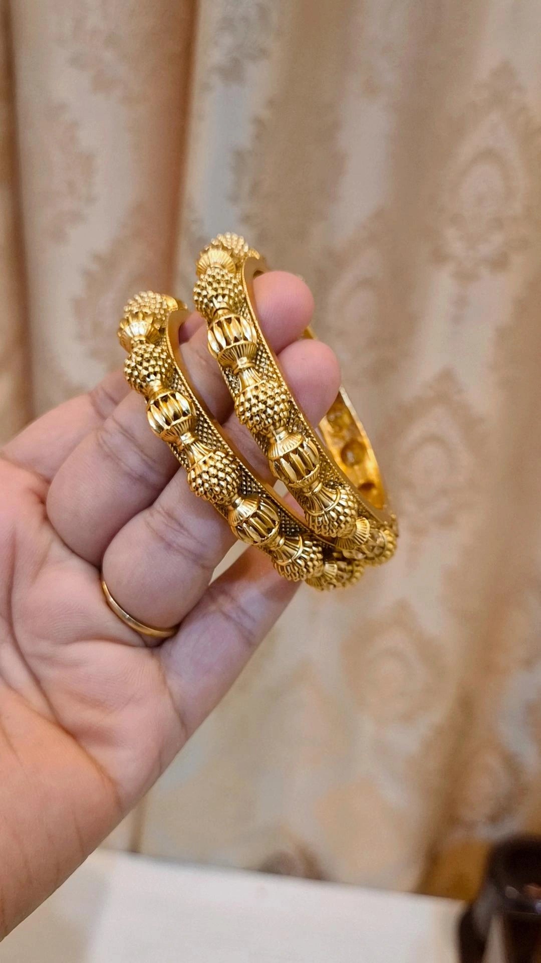 Heritage Gold Plated Bangles - Pair