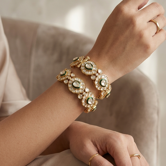 Padmini Statement Polki Bangles - Pair