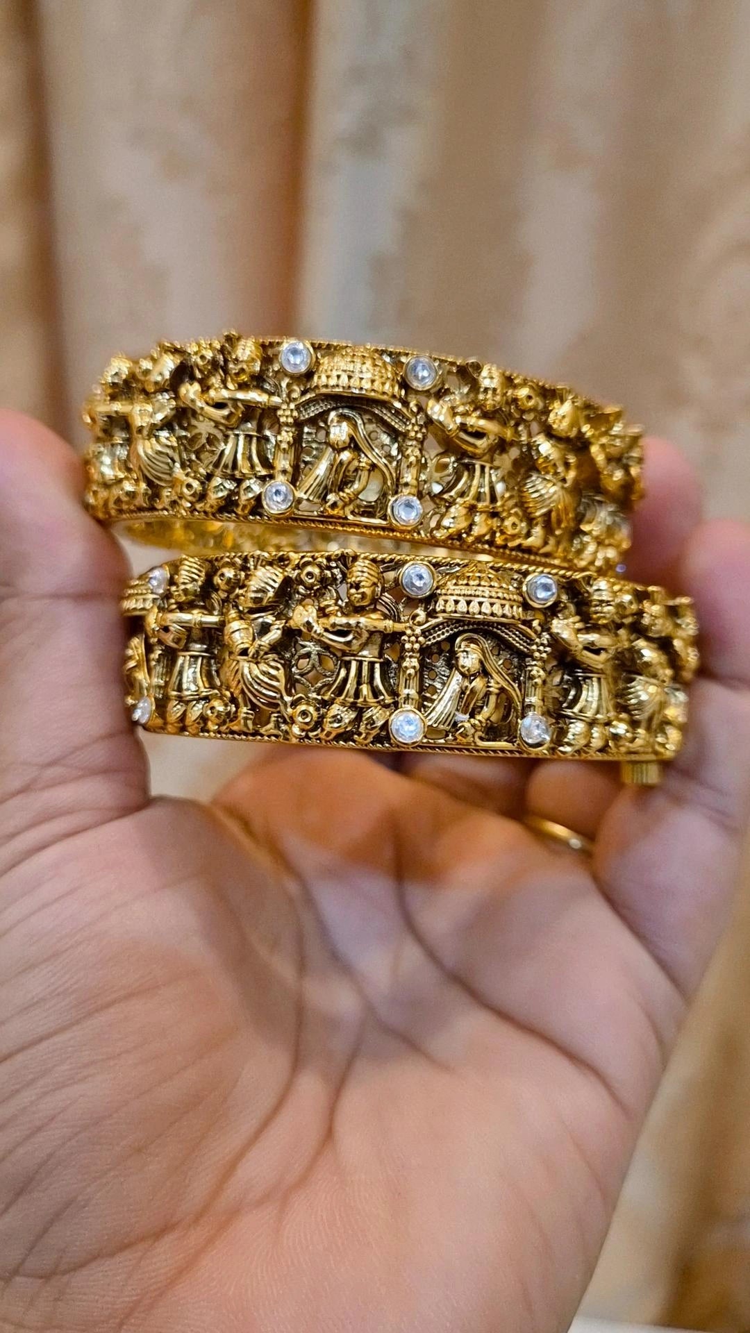 Signature Dulhan Paalki Rajwadi Heritage Designer Screw Openable Kadda - Pair