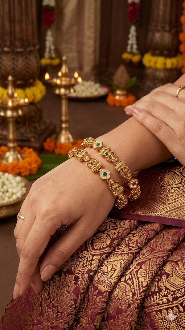 Sleek South Indian Temple Bangles