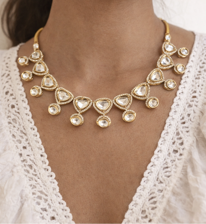 Moissanite Kundan Necklace Set