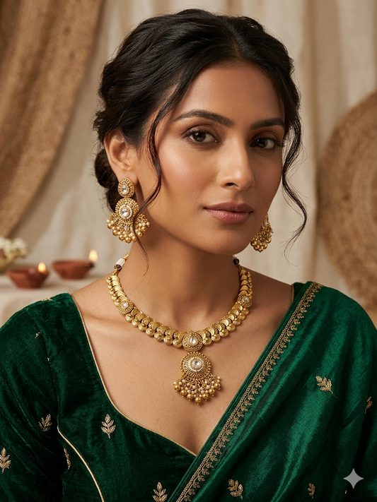 Signature Moissanite Gold Plated Necklace Set