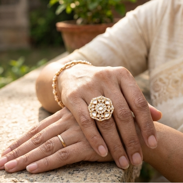 Statement Kundan Jadau Ring