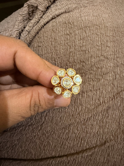 Polki uncut adjustable Size Ring