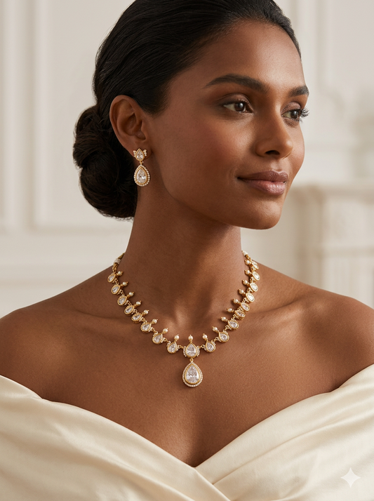 Classic Moissanite Necklace Set