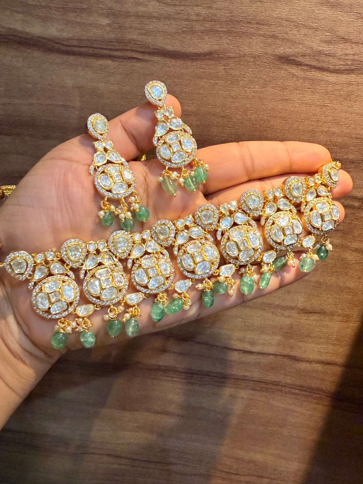 Ganga Moissanite Polki set