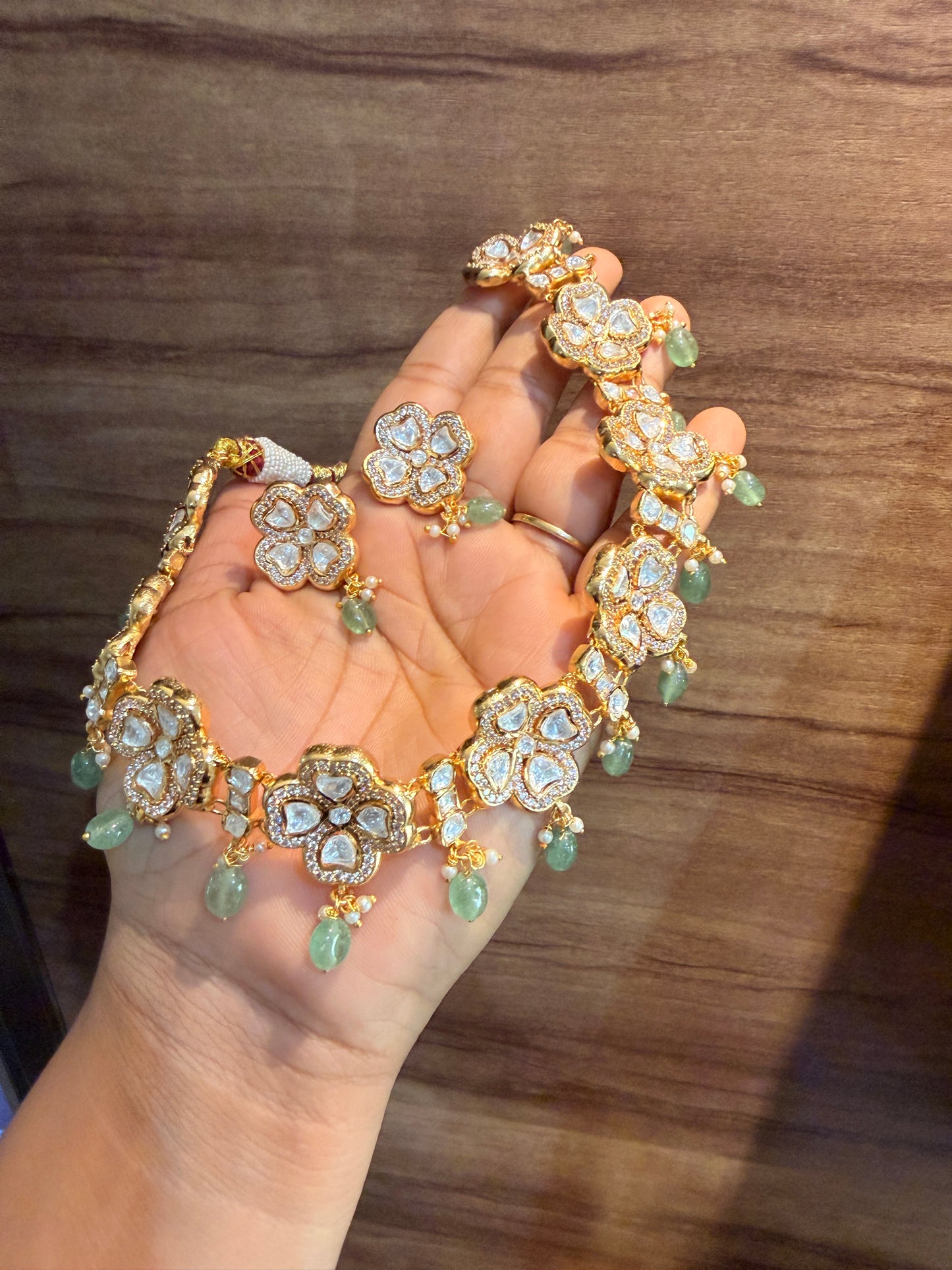Kaveri Handsetted Moissanite Polki set