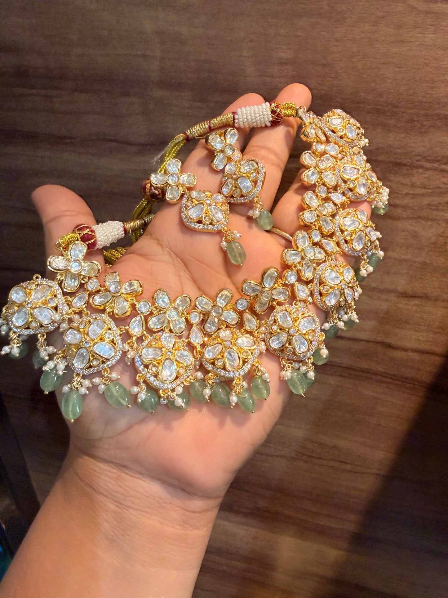 Saraswati Moissanite Polki set