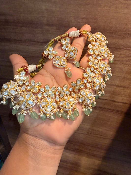 Saraswati Moissanite Polki set