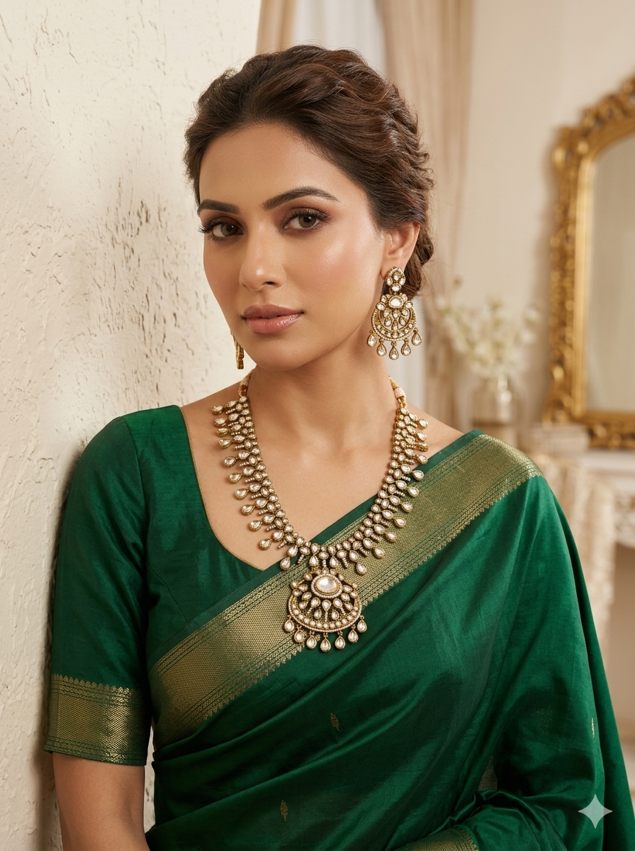 Celebrity Styled statement Moissanite Bridal Set
