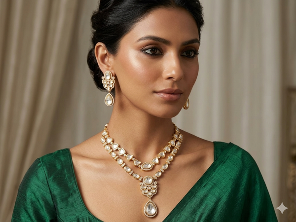 Statement Moissanite Layered Necklace Set