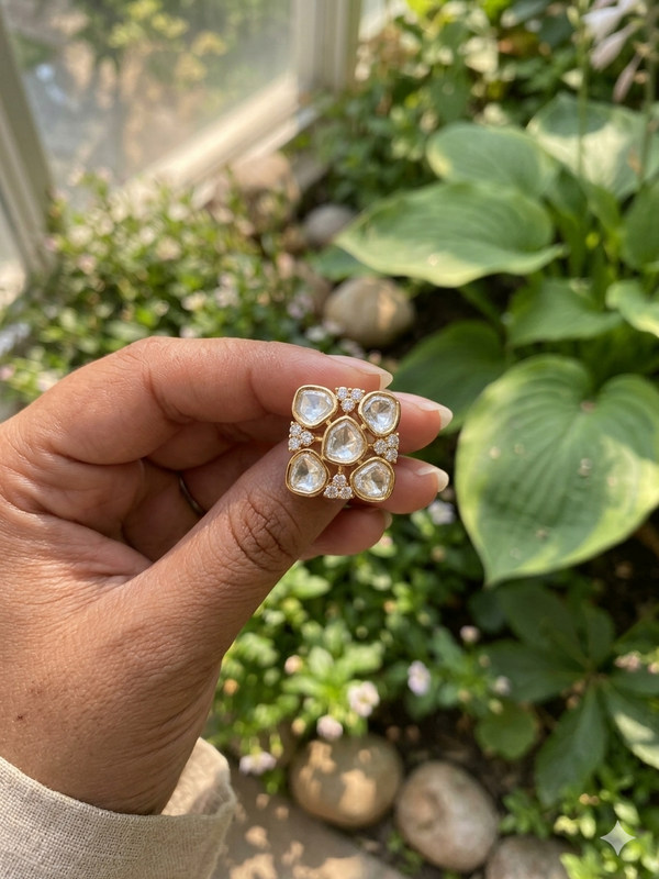 Statement Square Moissanite Ring