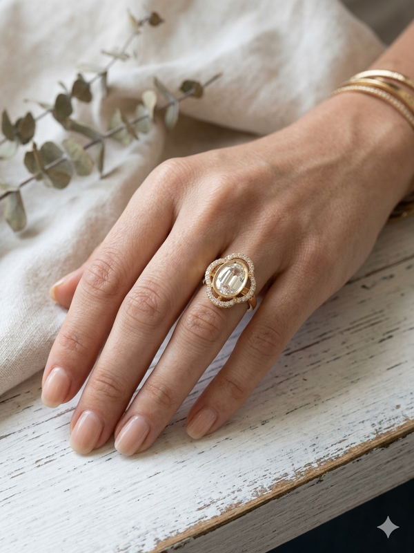 Statement Oval Moissanite Ring