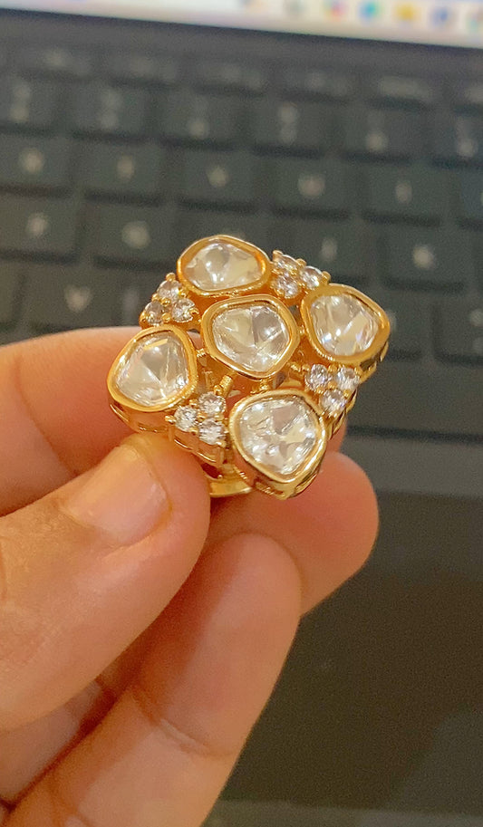 Statement Square Moissanite Ring