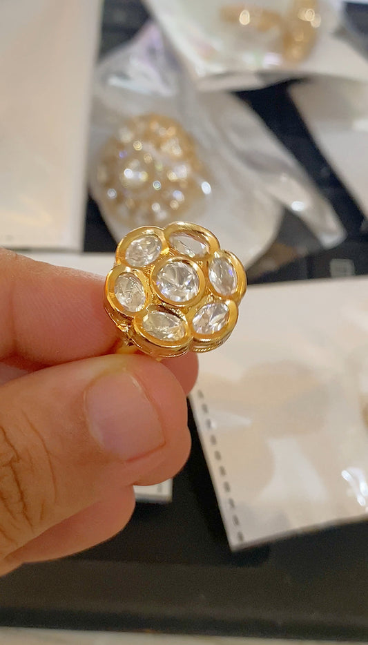 Statement Floral Moissanite Ring
