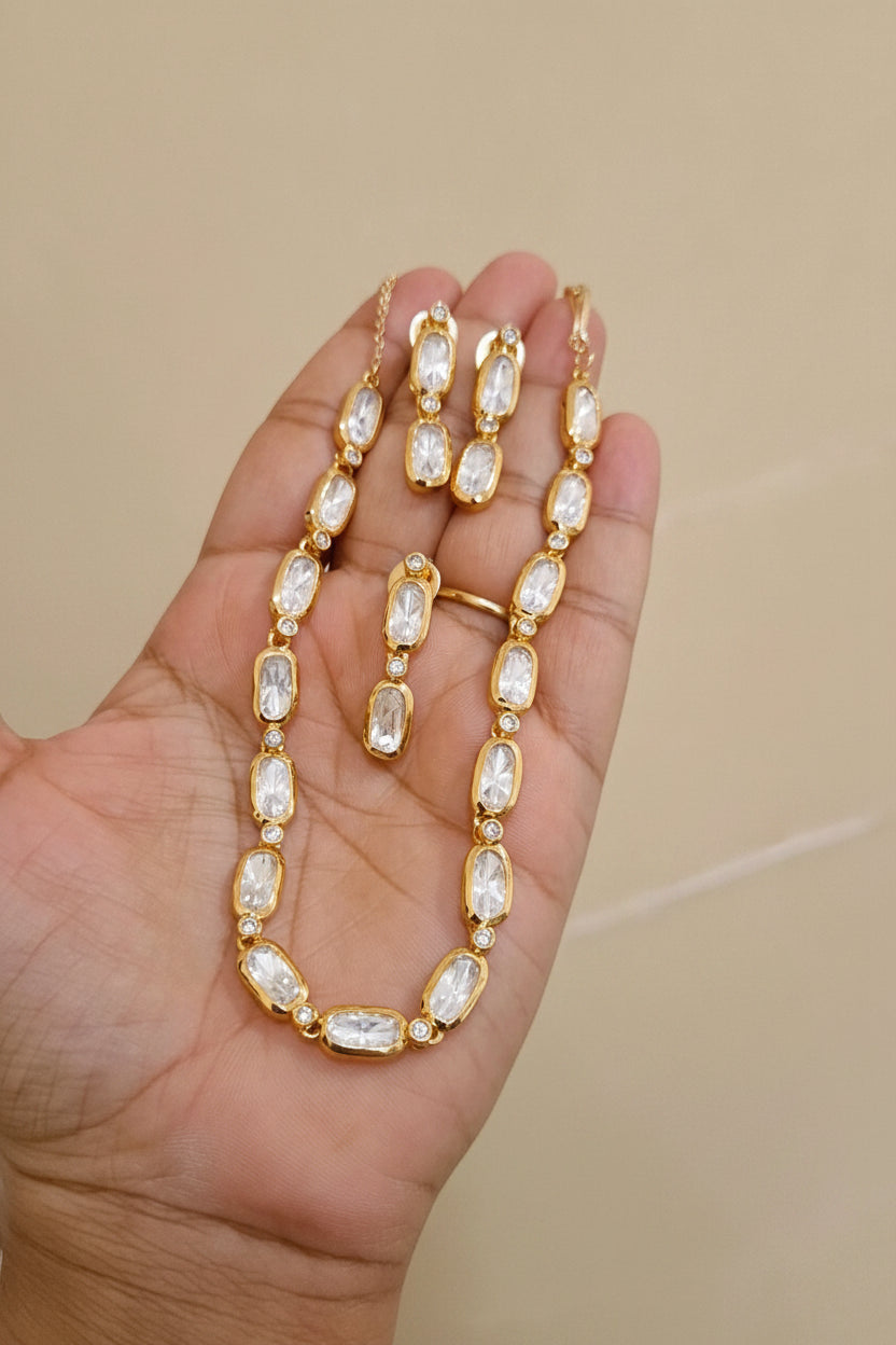 Sleek Moissanite Necklace Set