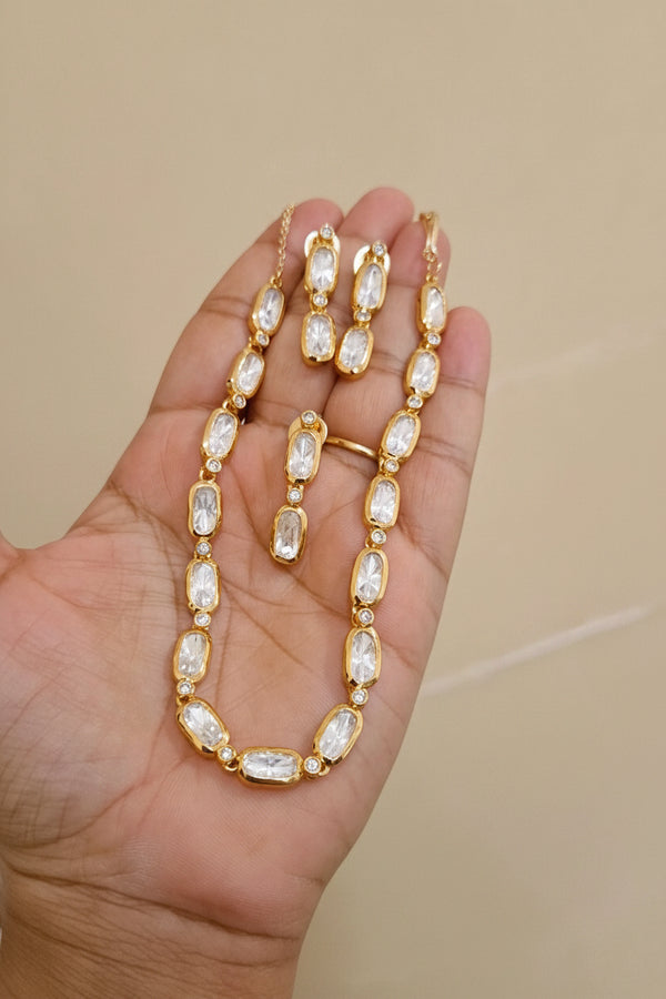 Sleek Moissanite Necklace Set