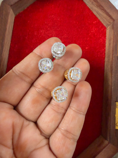 Solitaire Studded American Diamond Studs