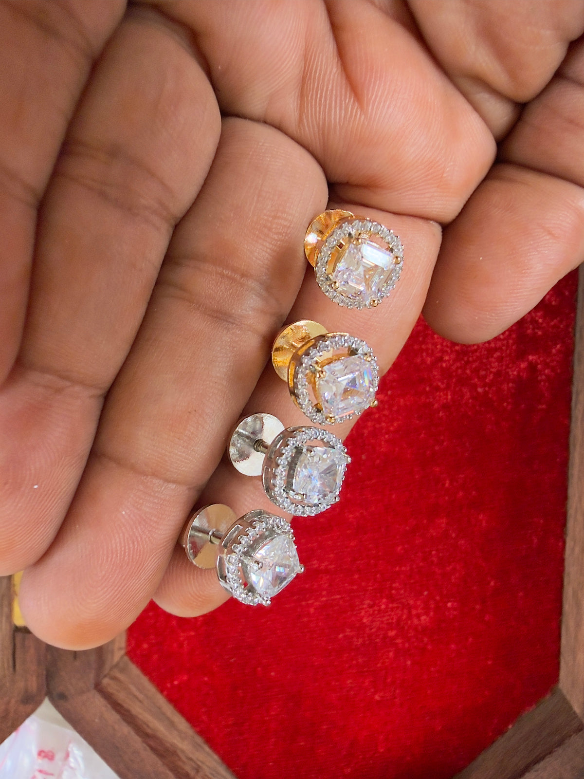 Solitaire Studded American Diamond Studs