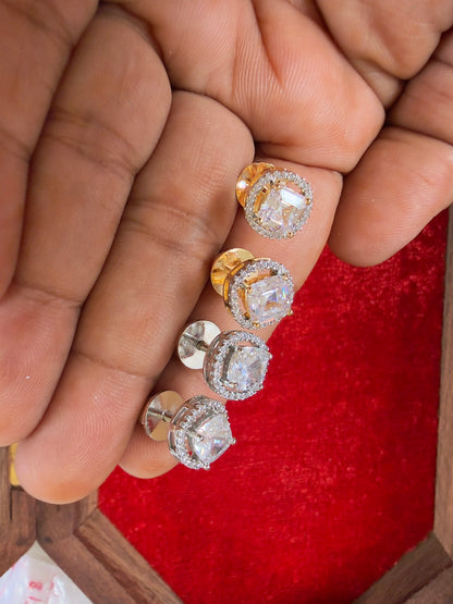 Solitaire Studded American Diamond Studs
