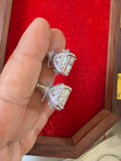The Solitaire Amerixan Diamond Statement Studded Stud Earrings