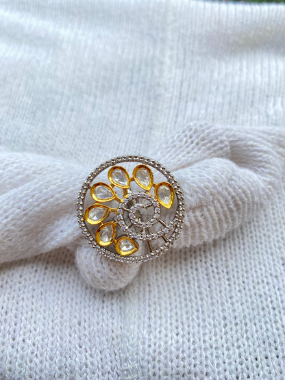 Kundan Zircon Statement Adjustable Size Rings