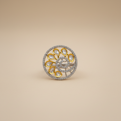 Kundan Zircon Statement Adjustable Size Rings
