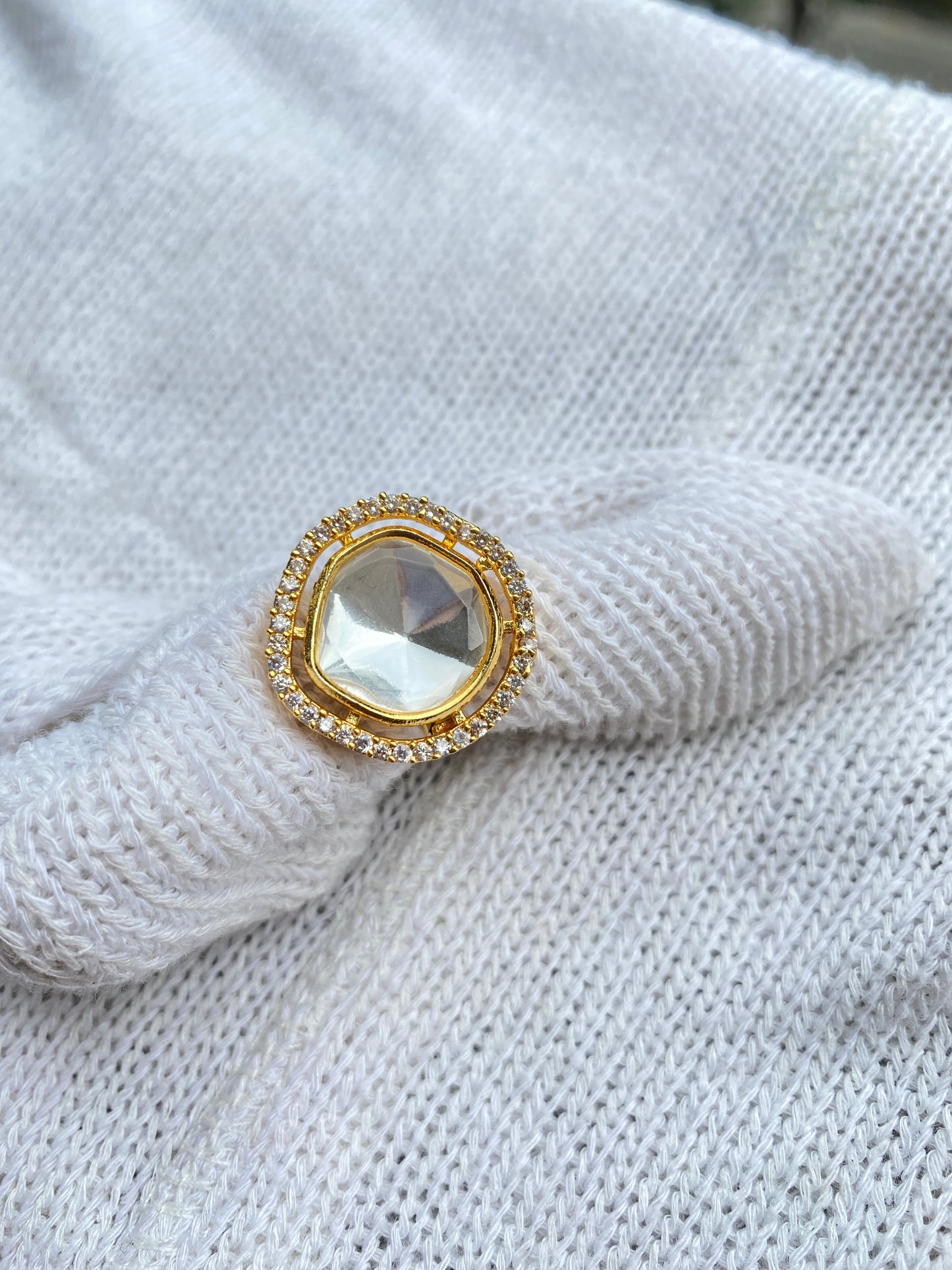 Regal Moissanite Kundan Rings