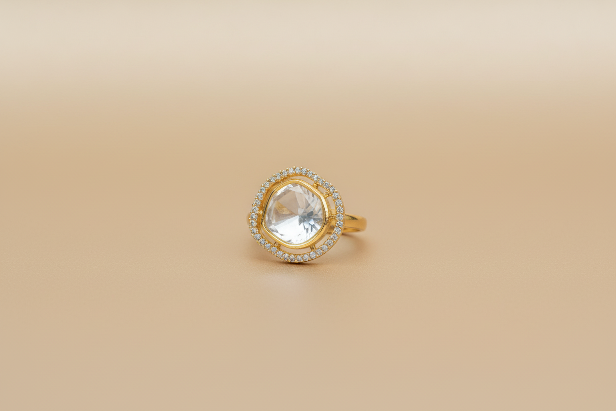 Regal Moissanite Kundan Rings