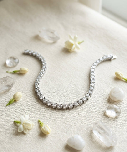 Celebrity Tennis American Diamond Bracelet with lock