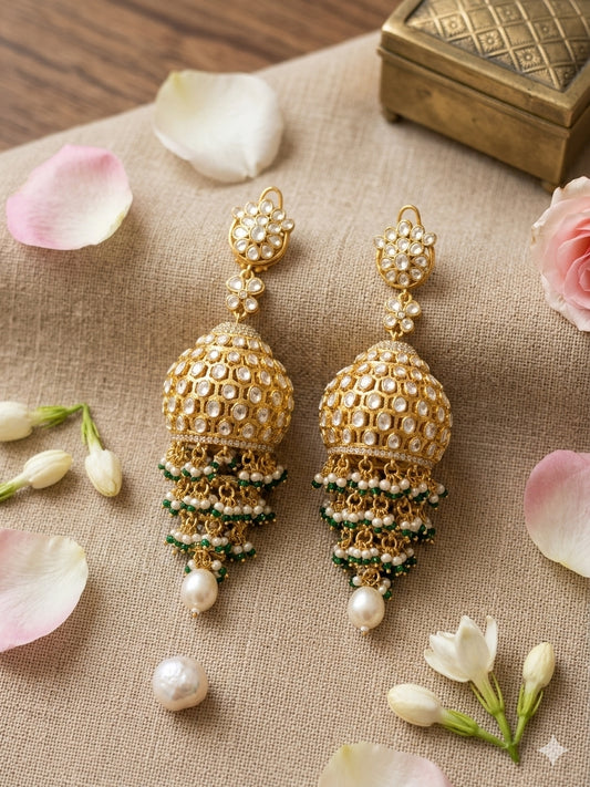 Deepika Statement kundan Long Jhumka