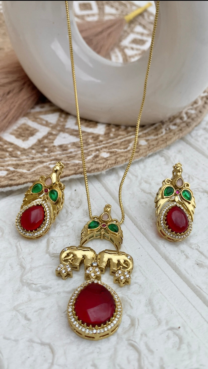 Moissanite Stone Statement Neckpiece Set
