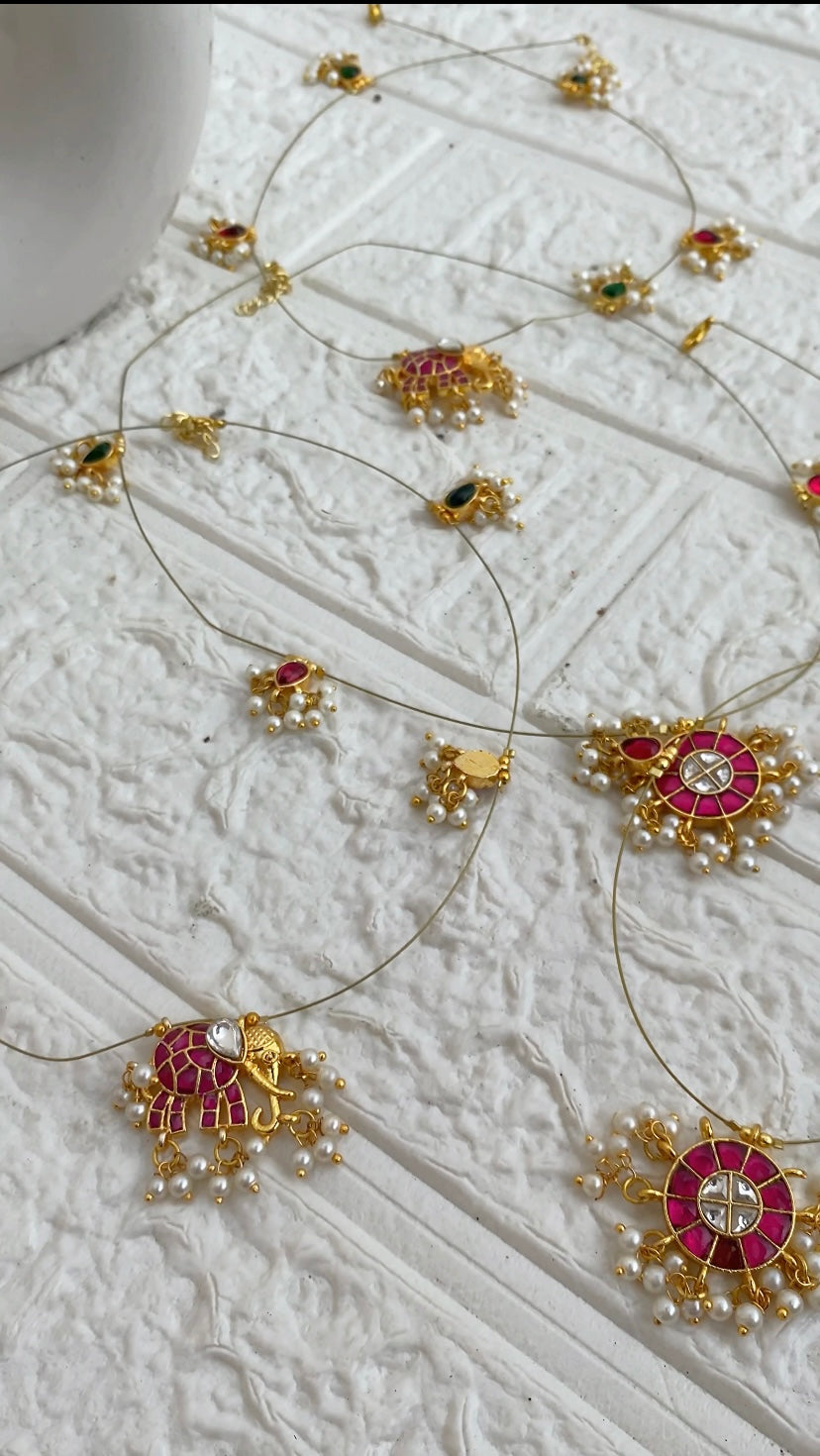 Sleek Paachi Kundan Neckpiece